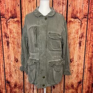 SALE!! Vintage 80s Banana Republic safari jacket size Medium rayon olive green